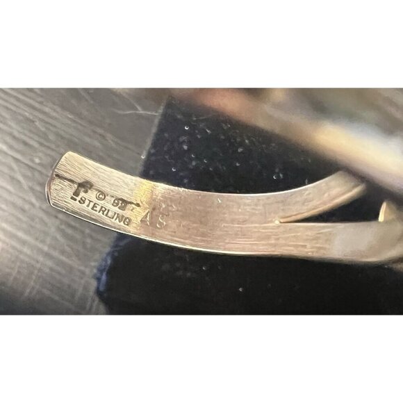 Vintage 1992 .925 Sterling Silver Carol Felley Orchid Cuff Bracelet - Picture 9 of 9